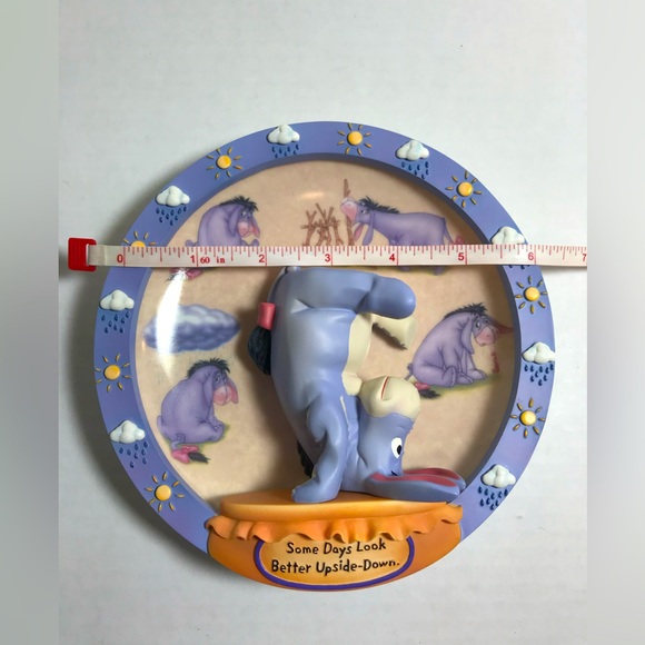 NIB Bradford Exchange Eeyore plate decor Some Days Look Better Upside down - Picture 8 of 14